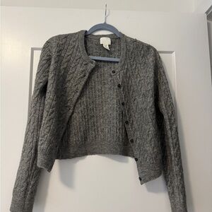 H&M Dark Gray Cable Knit Cardigan